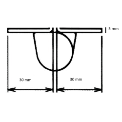 Barre de pivot en fer plat 30x30 mm marron