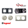 Double prise Legrand Céliane 2x2P+T - Appareillage complet Anodisé Titane encastré