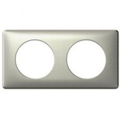 Double prise Legrand Céliane 2x2P+T - Appareillage complet Anodisé Titane encastré