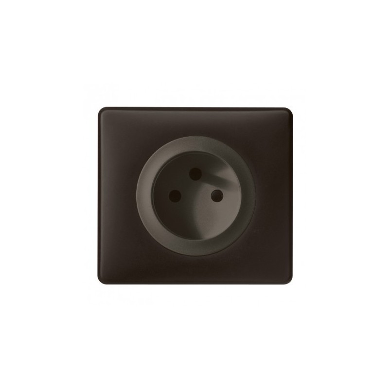 Prise simple Legrand Céliane 2P+T - Appareillage complet Poudré Basalte encastré