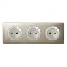 Triple prise Legrand Céliane 3x2P+T - Appareillage complet Anodisé Titane encastré