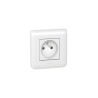 Prise simple Legrand Mozaic 2P+T - Appareillage complet Blanc encastré à vis