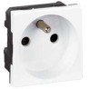 Prise simple Legrand Mozaic 2P+T - Appareillage complet Blanc encastré à vis