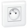Prise simple Legrand Mozaic 2P+T - Appareillage complet Blanc encastré à griffes