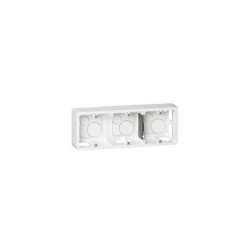 Quadruple prise Legrand Mozaic 4x2P+T - Appareillage complet Blanc saillie