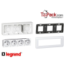 Quadruple prise Legrand Mozaic 4x2P+T - Appareillage complet Blanc saillie