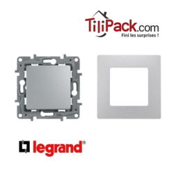 Interrupteur poussoir Legrand Niloé - Appareillage complet argent encastré