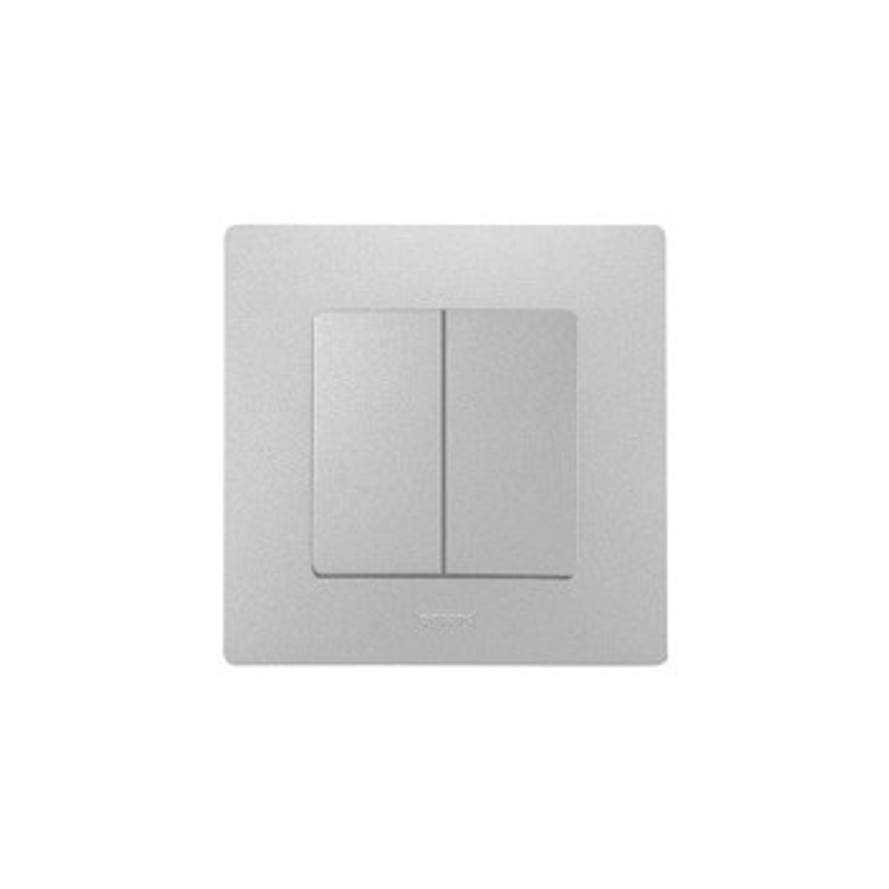 Double interrupteur va-et-vient Legrand Niloé - Appareillage complet Argent encastré