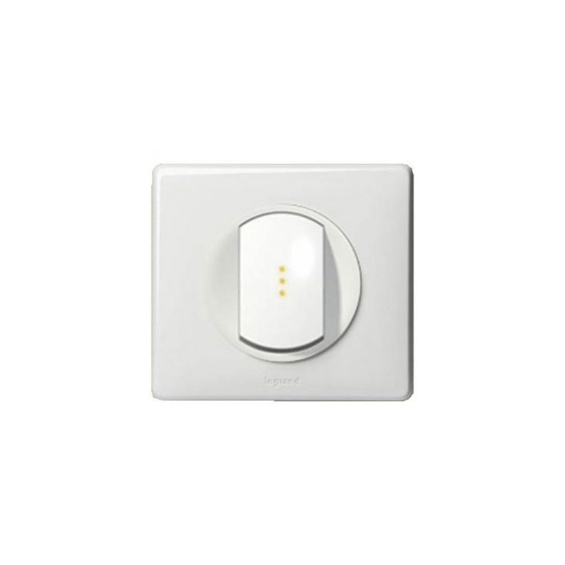Interrupteur poussoir à voyant Legrand Céliane - Appareillage complet Blanc encastré