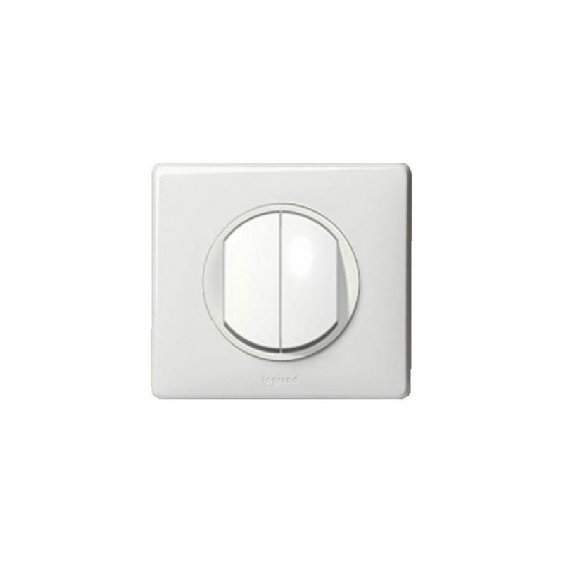 Interrupteur double poussoir Legrand Céliane - Appareillage complet Blanc encastré