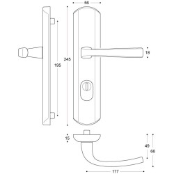 Ensemble de sécurité poignée palière, Vachette Muze™ - Chromé velours + Cornières anti-pinces