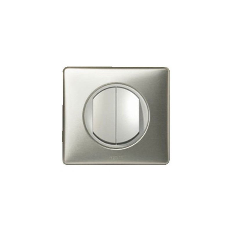 Interrupteur double poussoir Legrand Céliane - Appareillage complet Anodisé Titane encastré
