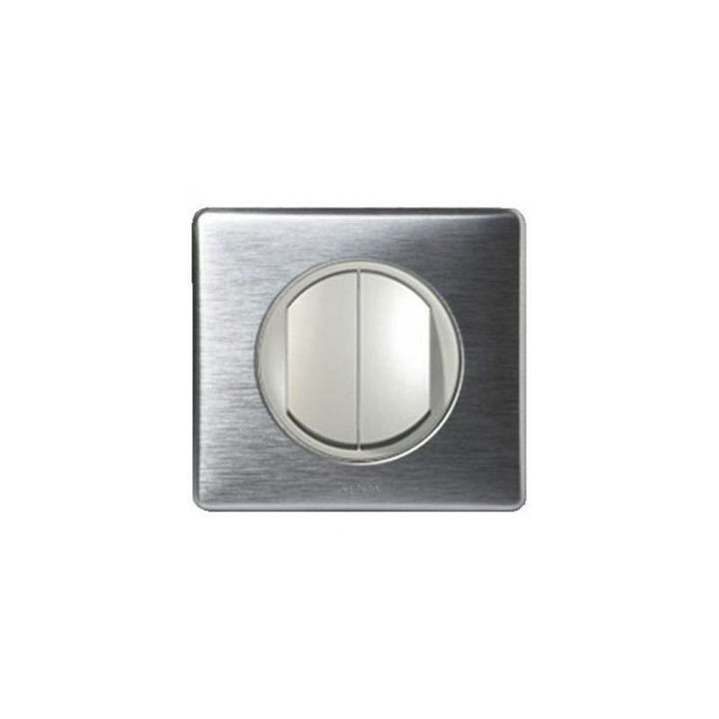 Interrupteur double poussoir Legrand Céliane - Appareillage complet Anodisé Alu encastré