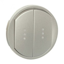 Interrupteur double poussoir à voyant Legrand Céliane - Appareillage complet Anodisé Alu encastré