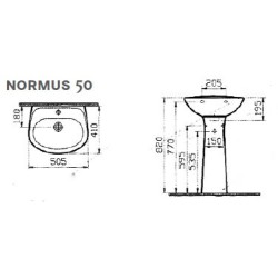 Lavabo sur pied Vitra Normus 50