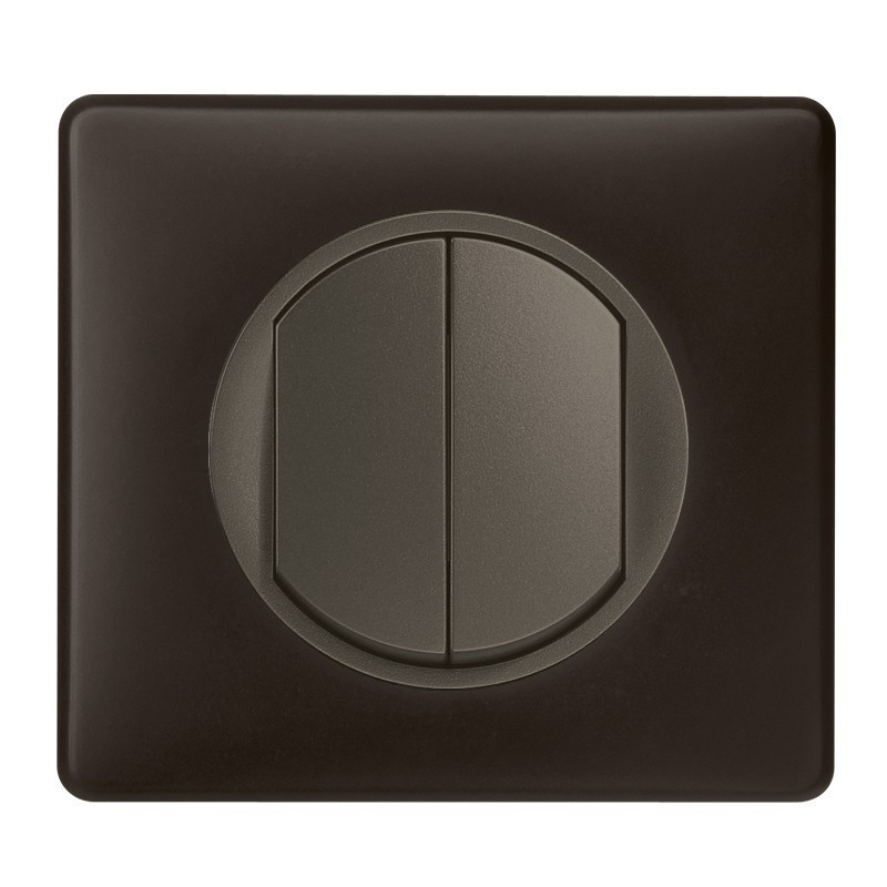 Interrupteur double poussoir Legrand Céliane - Appareillage complet Poudré Basalte encastré