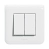 Interrupteur double va-et-vient Legrand Mosaic - Appareillage complet Blanc encastré