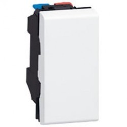 Interrupteur double poussoir Legrand Mosaic - Appareillage complet Blanc encastré