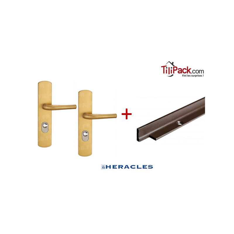 Ensemble de sécurité double béquille blindée, Héraclès Salomé™ - Doré + Cornières anti-pinces