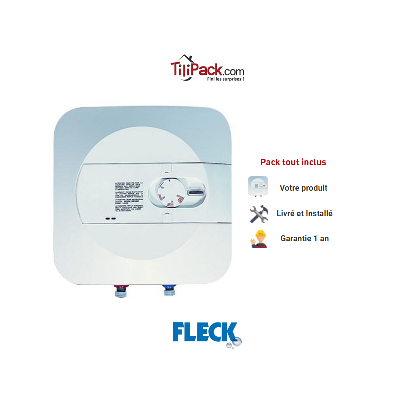 Chauffe-eau électrique 30l sur évier Fleck blindé