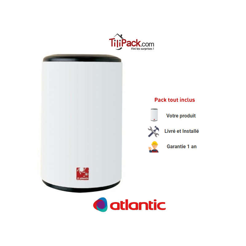 Chauffe-eau électrique 50l sur évier Atlantic étroit blindé