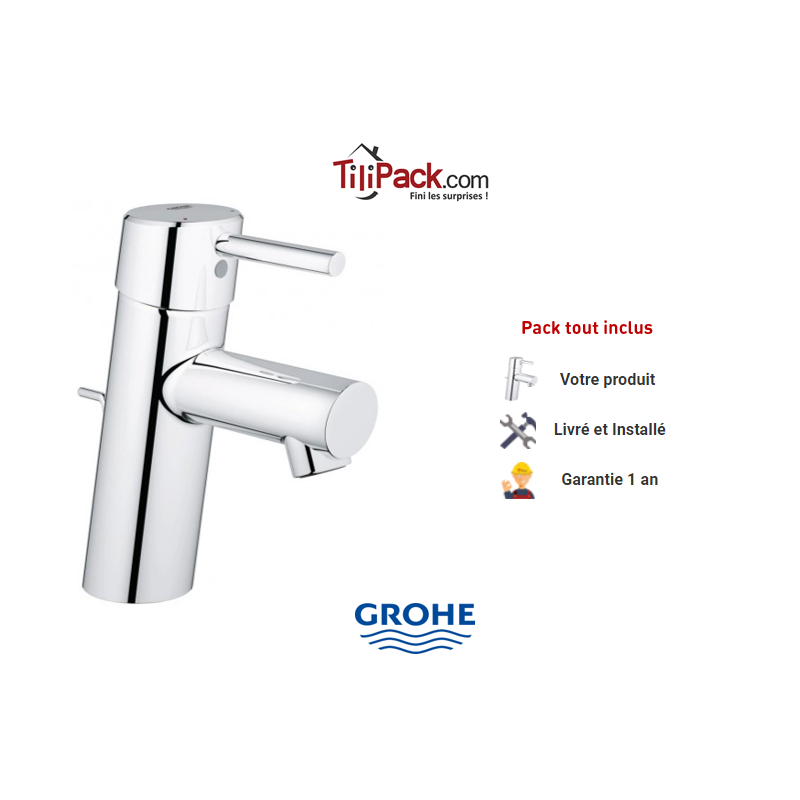 Robinet lavabo Grohe Concetto fourniture et pose en 48h à prix fixe !