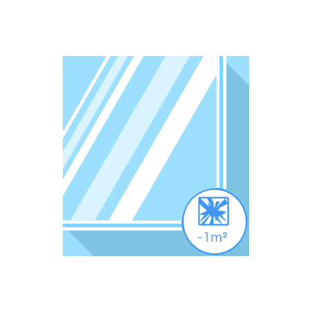 Vitrage cassé - double vitrage -1m2