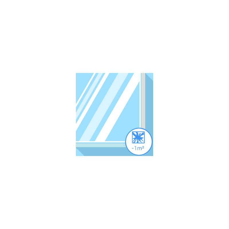 Vitrage cassé - verre feuilleté -1m2