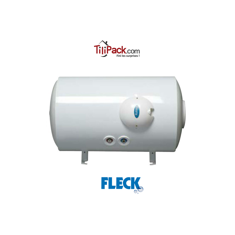 Ballon d'eau chaude électrique 100l Fleck horizontal raccordement bas