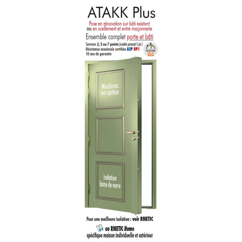 Porte blindée Tordjman Métal Attack avec serrure 3 points certifiée A2P BP1