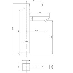 Robinet lavabo pour vasque Garis Kuro - Mitigeur monocommande
